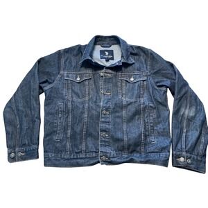 US Polo Assn Denim Jacket Dark Wash Long Sleeve Button Up Mens Size L